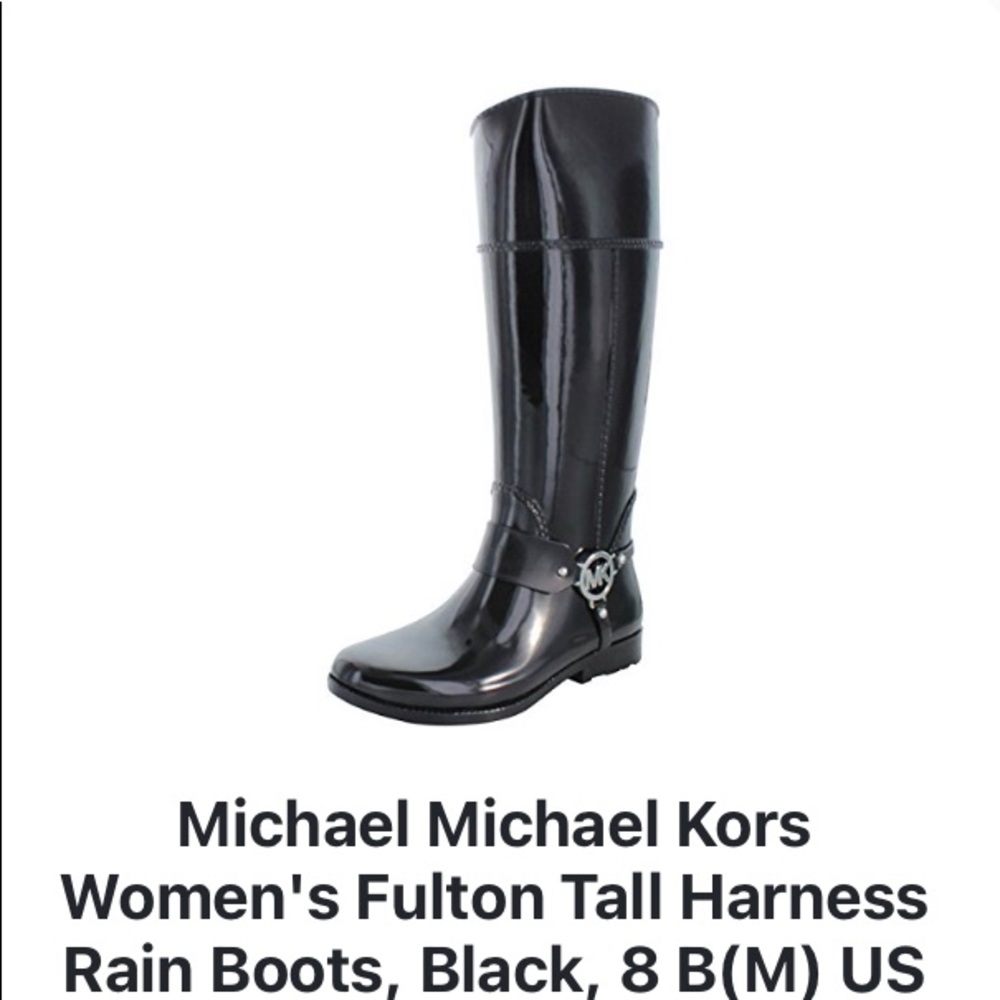 MICHAEL Michael Kors Fulton Harness Rain Boots- Size: 8M
